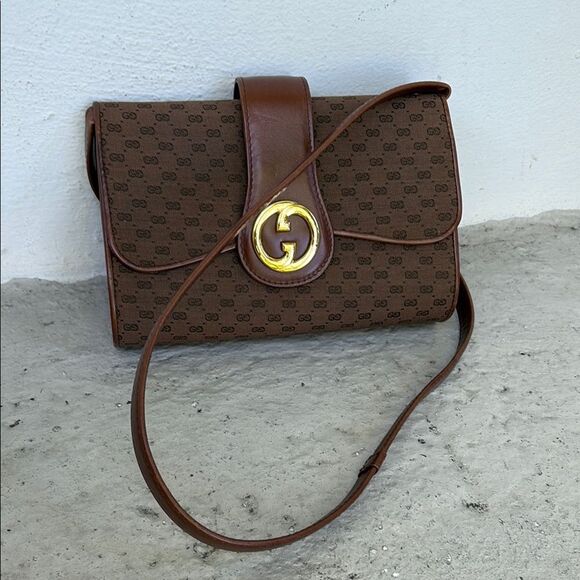 Vintage Gucci canvas/leather monogram bag - Picture 1 of 11
